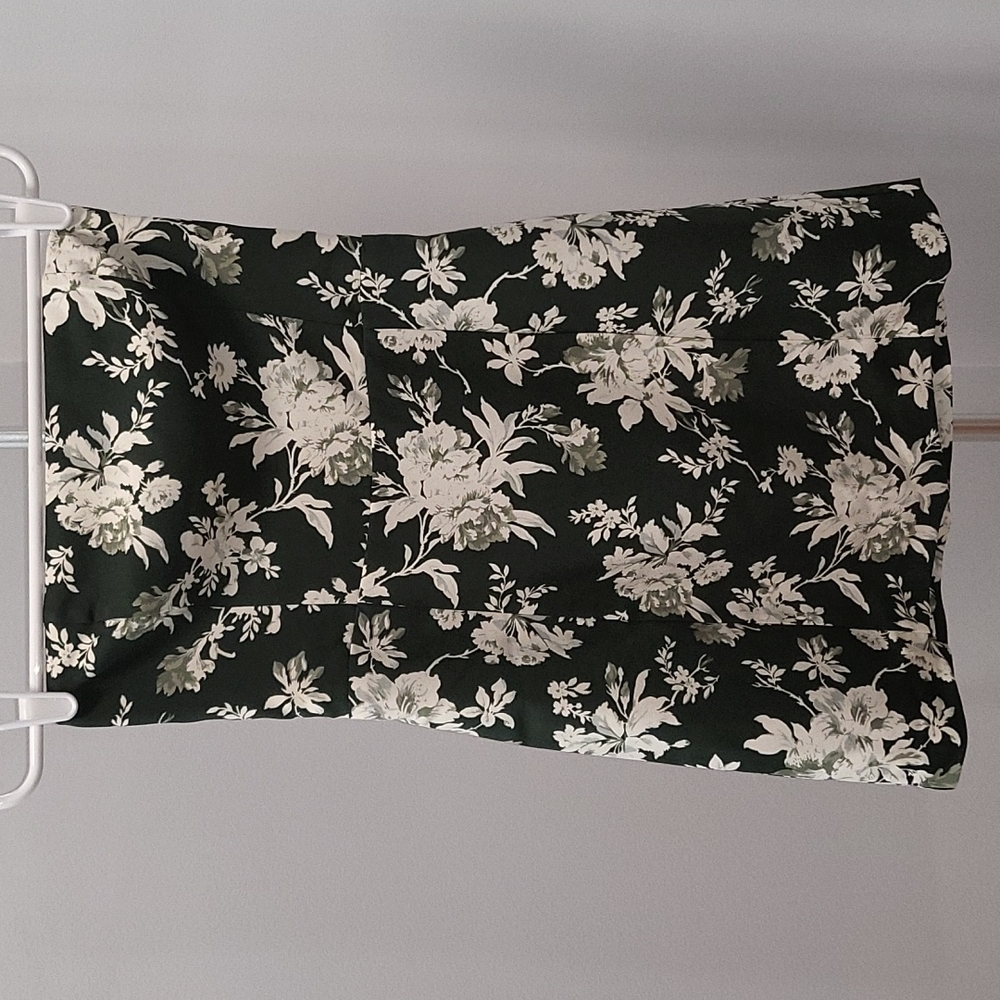 Abercrombie & Fitch Strapless Mini Dress in Dark Green Floral Size Small